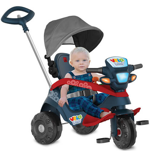 Triciclo Velobaby Reclinável com capota Passeio & Pedal